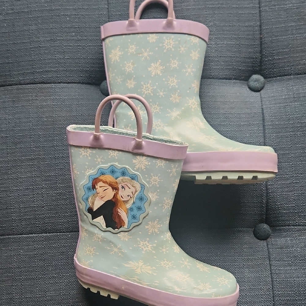 Disney Frozen Kids Rain Boots - Light Blue and Lavender